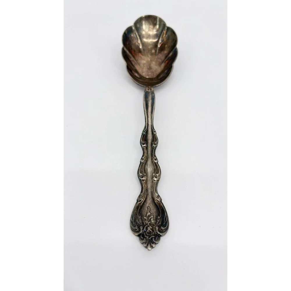 International Silverplate Shell Casserole Serving Spoon 9 Inch Ornate Floral